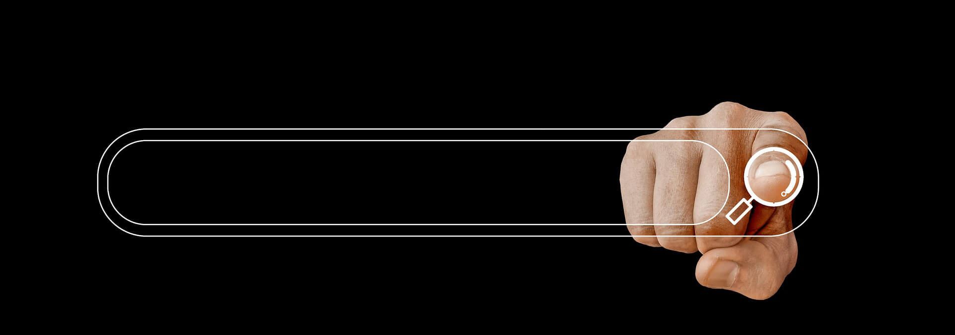 image displaying a search bar and pointing hand